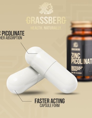 High Absorption Zinc Picolinate 15 мг 60 капсули | Grassberg