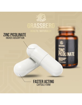 High Absorption Zinc Picolinate 15 мг 60 капсули | Grassberg