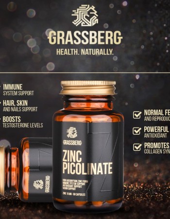 High Absorption Zinc Picolinate 15 мг 60 капсули | Grassberg