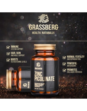 High Absorption Zinc Picolinate 15 мг 60 капсули | Grassberg