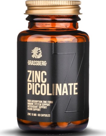High Absorption Zinc Picolinate 15 мг 60 капсули | Grassberg