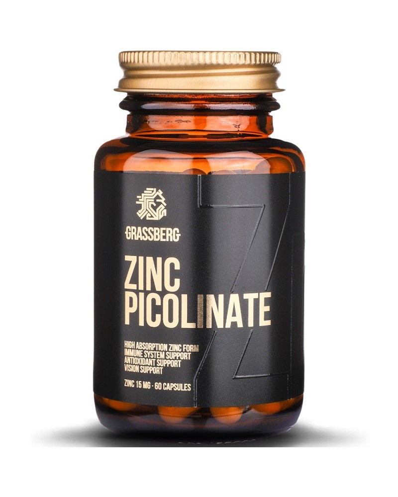 High Absorption Zinc Picolinate 15 мг 60 капсули | Grassberg
