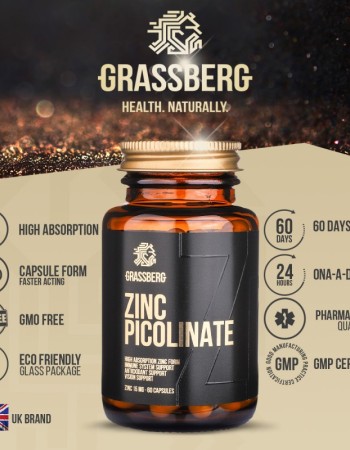 High Absorption Zinc Picolinate 15 мг 60 капсули | Grassberg