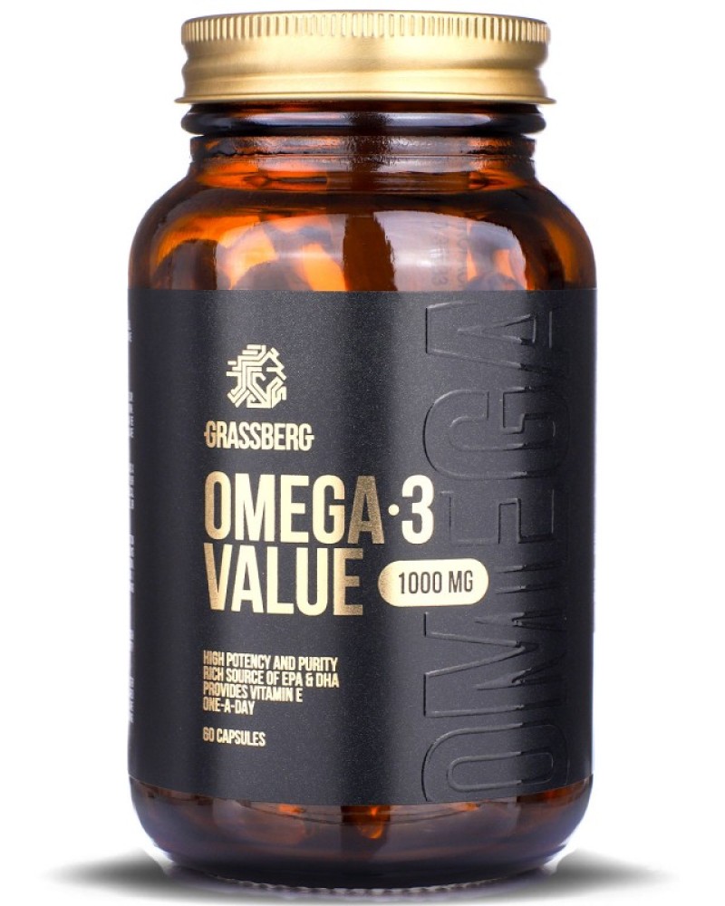 Omega-3 Value 1000 мг 60 гел-капсули | Grassberg