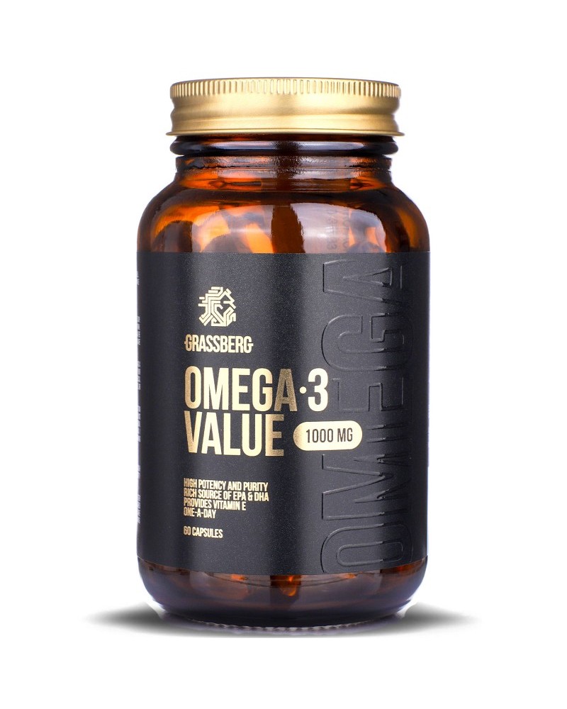 Omega-3 Value 1000 мг 60 гел-капсули | Grassberg