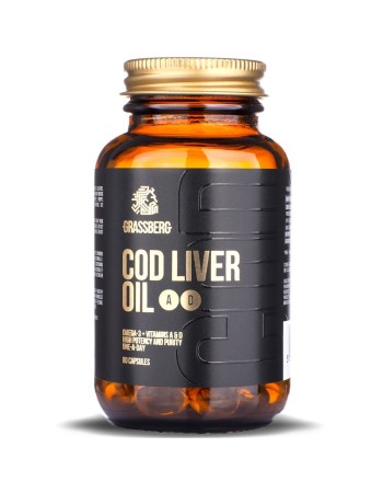 Cod Liver Oil + A + D 60 гел-капсули | Grassberg
