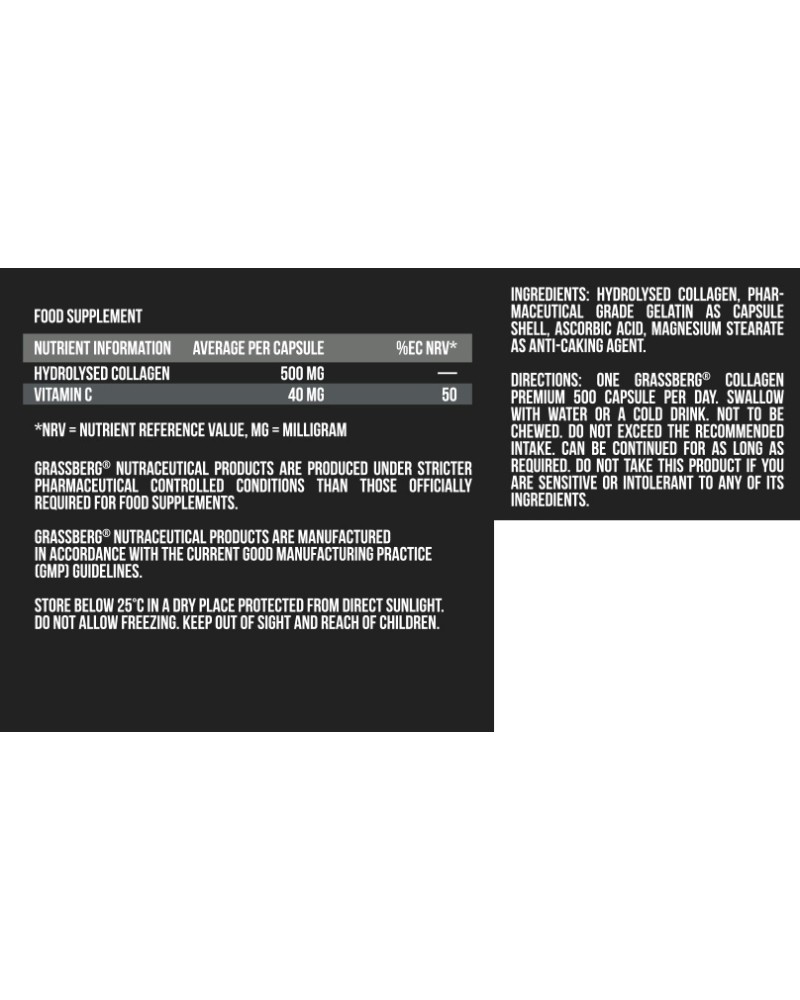 Collagen Premium 500 60 капсули | Grassberg Collagen Premium 500 60 капсули | Grassberg