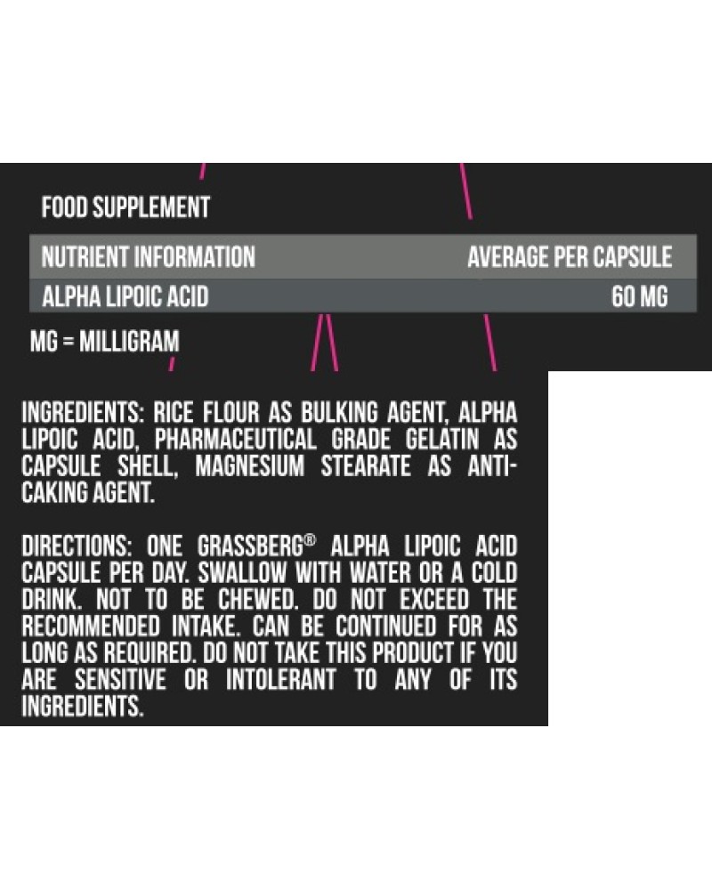 Alpha Lipoic Acid 60 капсули | Grassberg Alpha Lipoic Acid 60 капсули | Grassberg