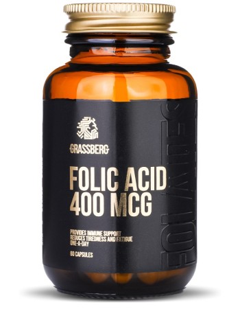 Folic Acid 400 мкг 60 капсули | Grassberg