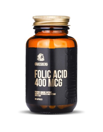 Folic Acid 400 мкг 60 капсули | Grassberg