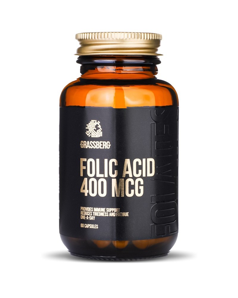 Folic Acid 400 мкг 60 капсули | Grassberg