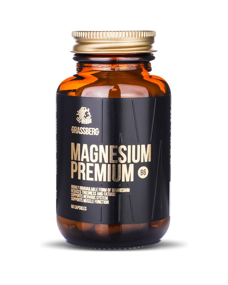 Magnesium Premium B6 60 капсули | Grassberg