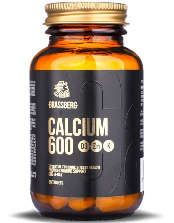 Calcium 600 + D3 + Zn + K 90 таблетки | Grassberg