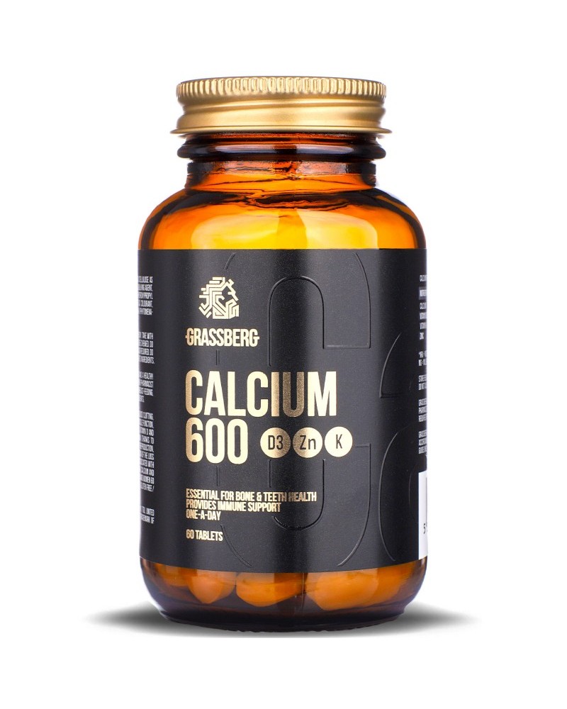 Calcium 600 + D3 + Zn + K 90 таблетки | Grassberg