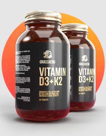 Vitamin D3 + K2 60 таблетки | Grassberg