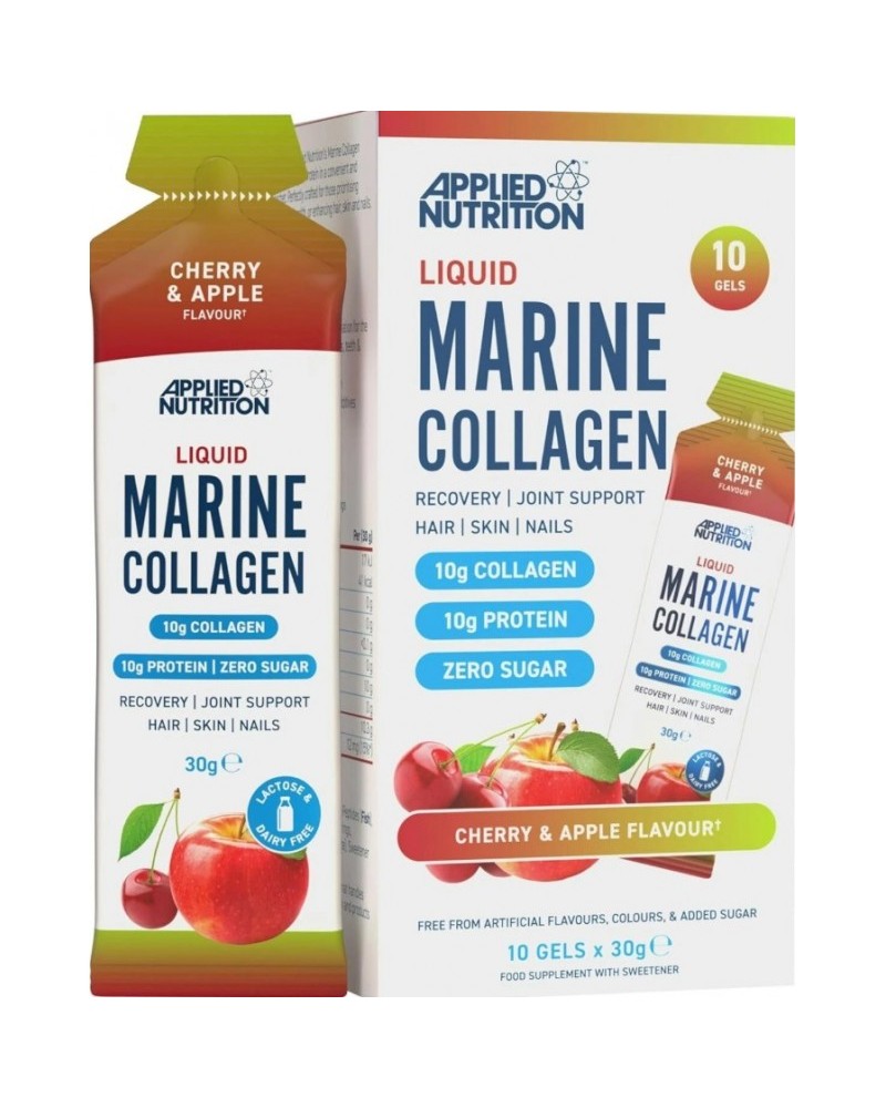 Marine Collagen Liquid - Течен Рибен Колаген - Череша и ябълка | 10 x 30g